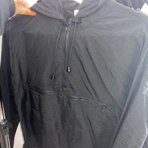 Black windbreaker